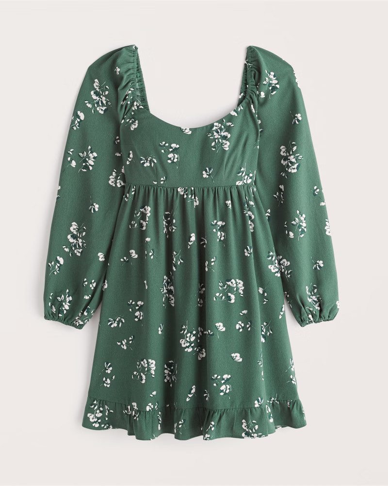 Long-Sleeve Scoopneck Mini Dress | Abercrombie & Fitch (US)