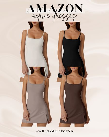 Amazon active dresses with built in shorts! Affordable active dress, trendy active dress, workout dress, tennis dress, trendy workout dress, trendy tennis dress, white active dress, black active dress, taupe active dress, brown active dress, affordable workout dress, affordable tennis dress, cute workout dress, cute tennis dress,
Cute active dress 

#LTKfindsunder50 #LTKfitness #LTKstyletip