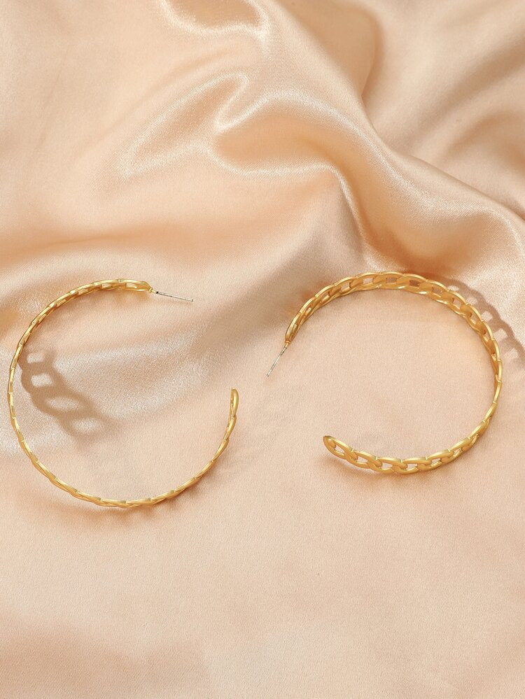 Chain Design Hoop Earrings | SHEIN