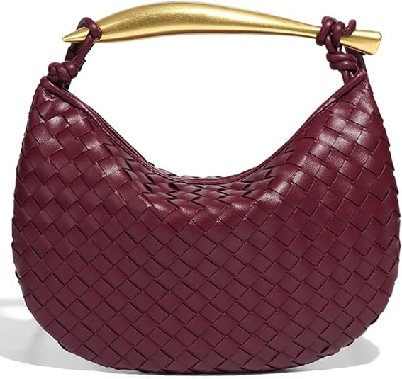 Ruofuna Woven Leather Handbags for Women Fashion Designer Clutch Purse Dumpling Bag Cute Ladies T... | Amazon (US)