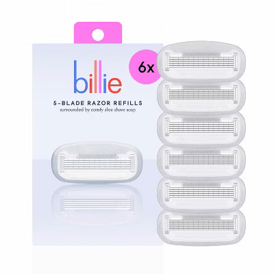 Billie Women's 5-Blade Razor Refill - 6ct: For Bikini Line, Legs, Under Arm, All Hair Types | Target