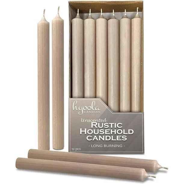 Hyoola, 10 inch Smokeless Dripless Dinner Candles Straight Unscented Taper Candles - Rustic Sahar... | Walmart (US)