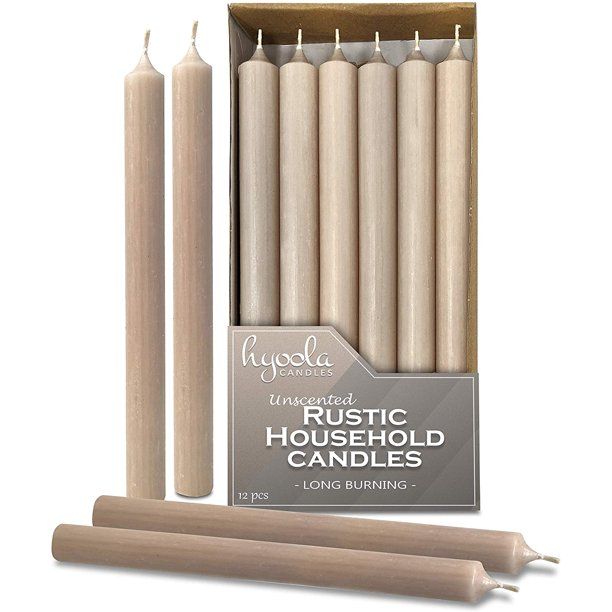 Hyoola, 10 inch Smokeless Dripless Dinner Candles Straight Unscented Taper Candles - Rustic Sahar... | Walmart (US)