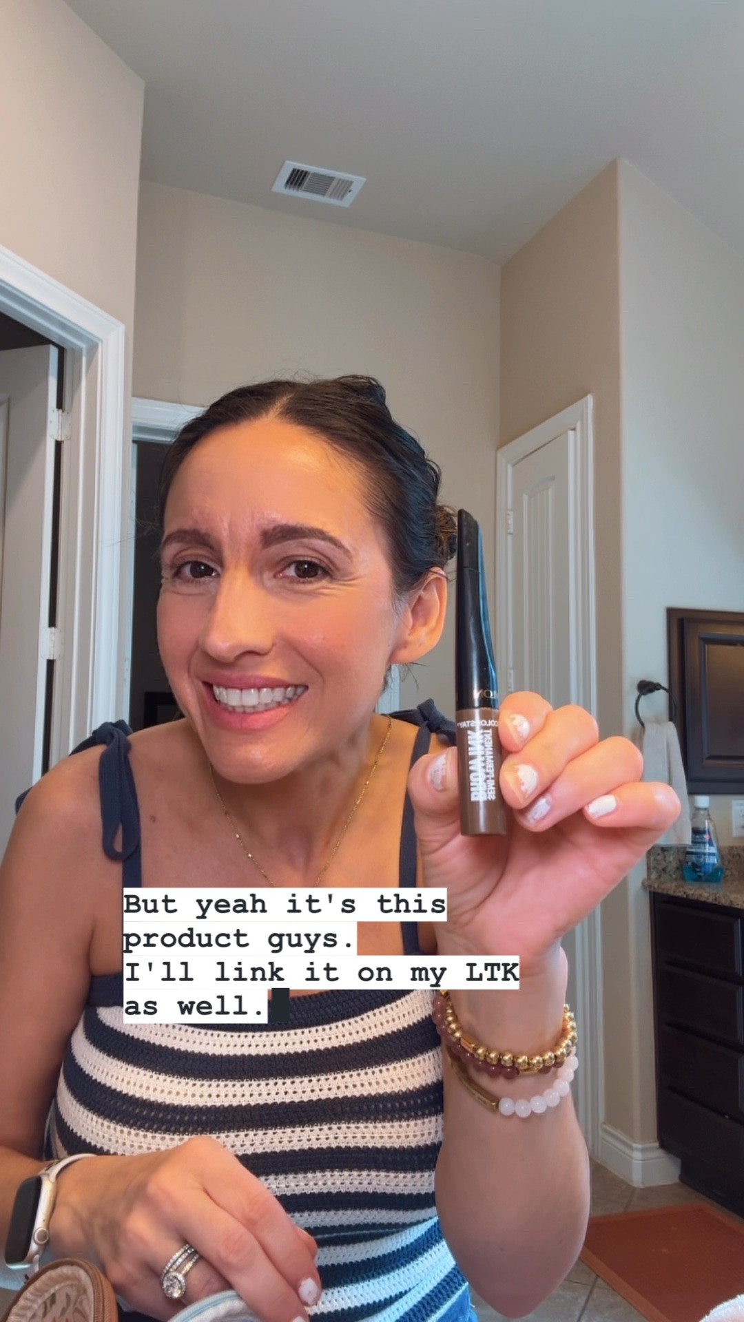 Revlon Brow Ink is my go to for having eyebrows at the pool. 
Also, this blue and white stripe top with tie straps is just adorable. It’s going to be a staple piece this summer. Runs big. Go down 1 size. Wearing xsmall. 
Target style find.

#LTKgrwm #LTKselfcare #LTKBeauty