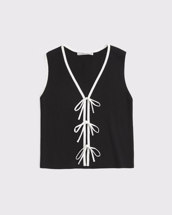 Women's Tie-Front V-Neck Sweater Vest | Women's Tops | Abercrombie.com | Abercrombie & Fitch (US)