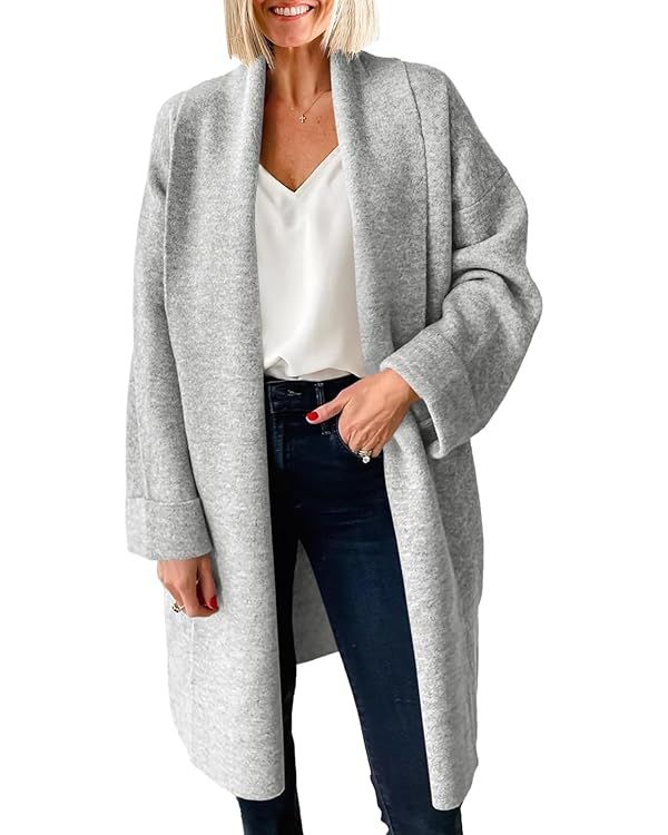 Saodimallsu Womens Long Cardigan Sweaters Chunky Open Front Oversized Slouchy Knit Fall Trendy Co... | Amazon (US)