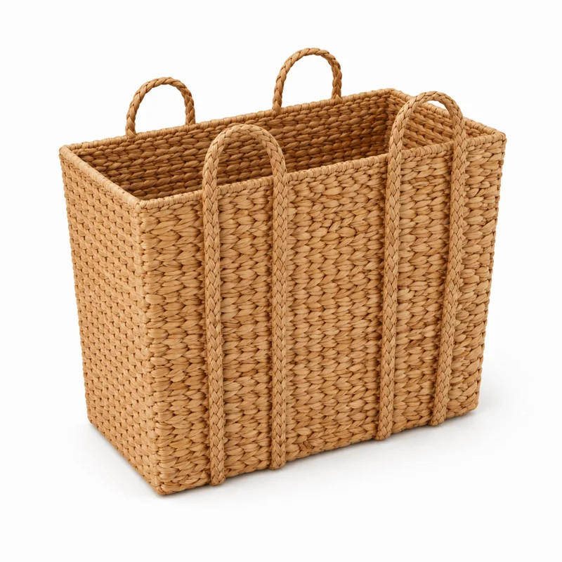 Cole and Grey Seagrass Handmade Woven Brown Decorative and Functional Storage Basket with Braided... | Wayfair North America