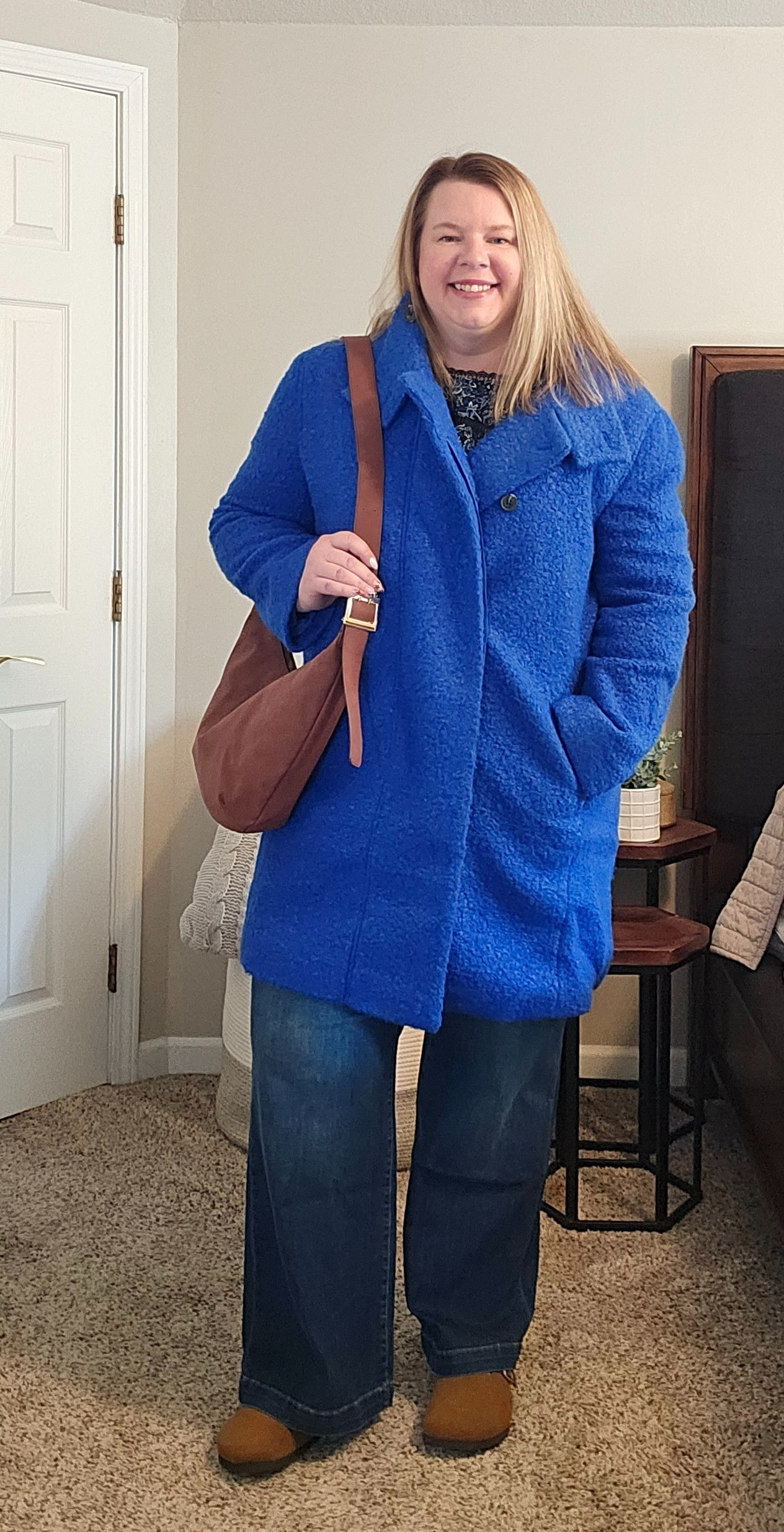 This coat is the most gorgeous blue color!  Wearing an XXL- potentially could have sized down but wanted plenty of room for bulky sweaters. 

#LTKOver40 #LTKSaleAlert #LTKSeasonal