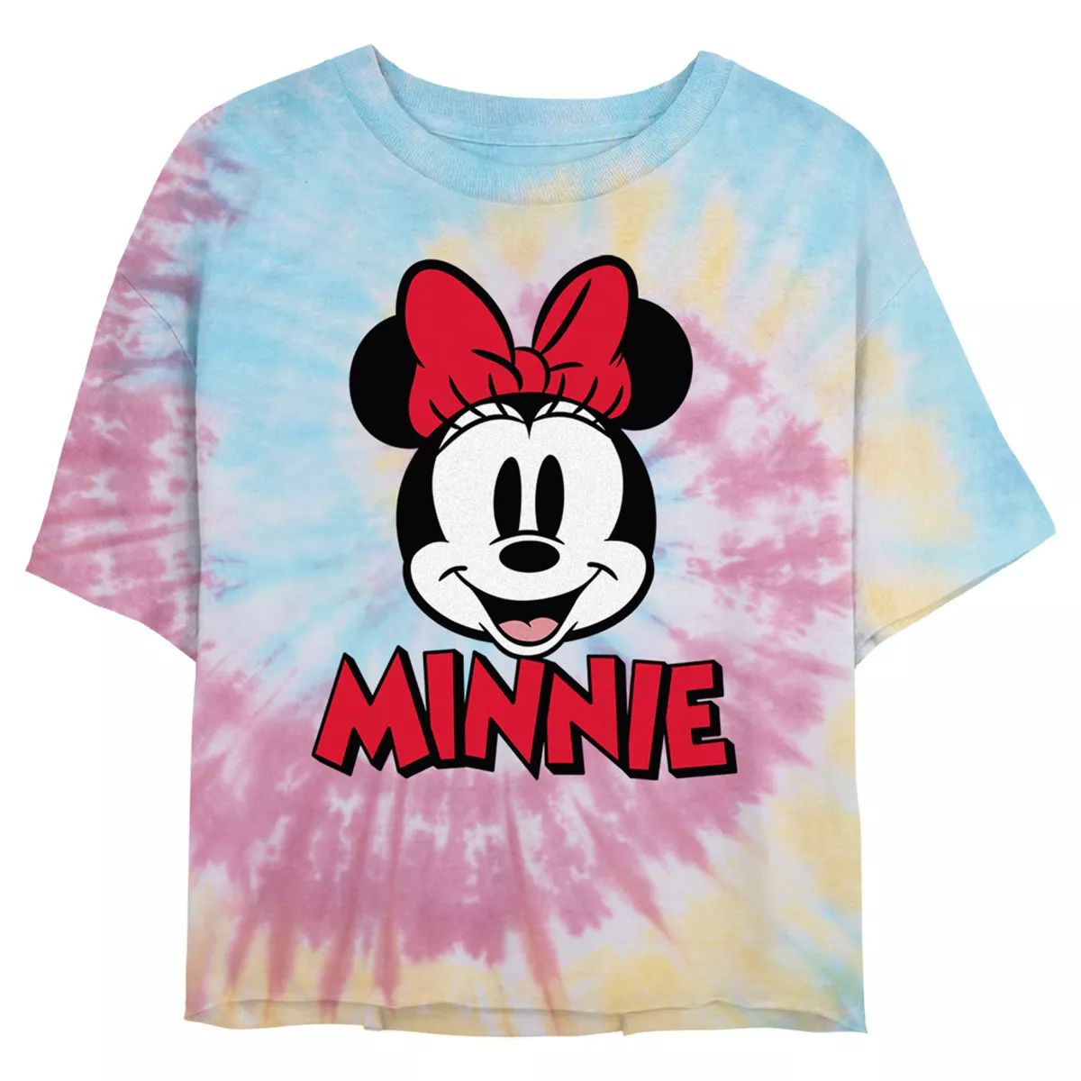 Juniors Womens Mickey & Friends Retro Minnie Mouse Big Face T-Shirt | Target