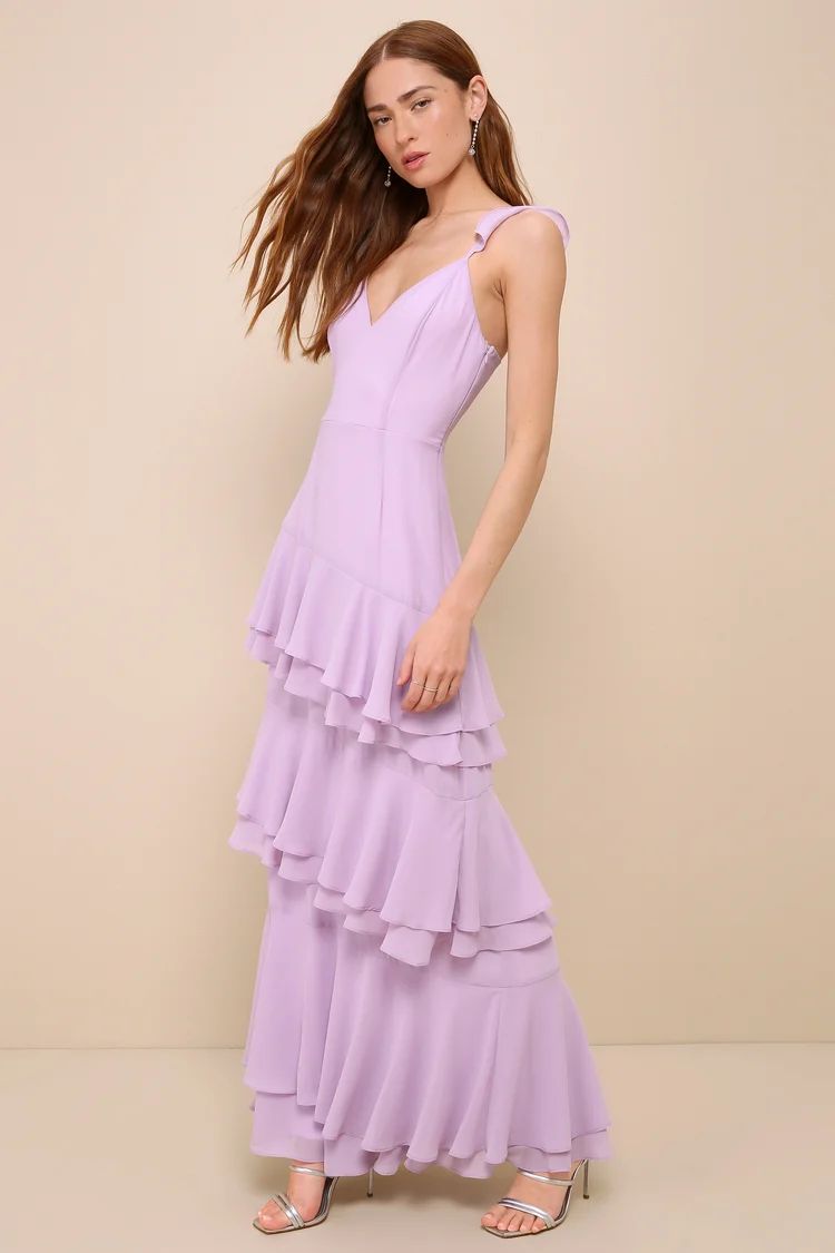 Perfectly Enchanting Lavender Ruffled Tiered Maxi Dress | Lulus