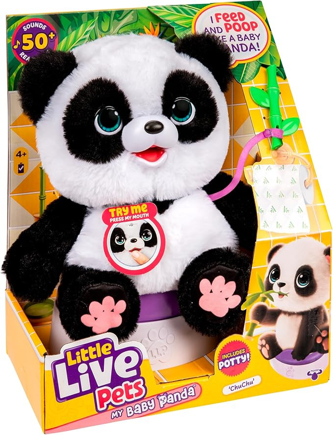 Little Live Pets My Baby Talking Panda ChuChu, Cuddly Panda Toy Plush with 50+ Sounds, Potty Danc... | Amazon (US)