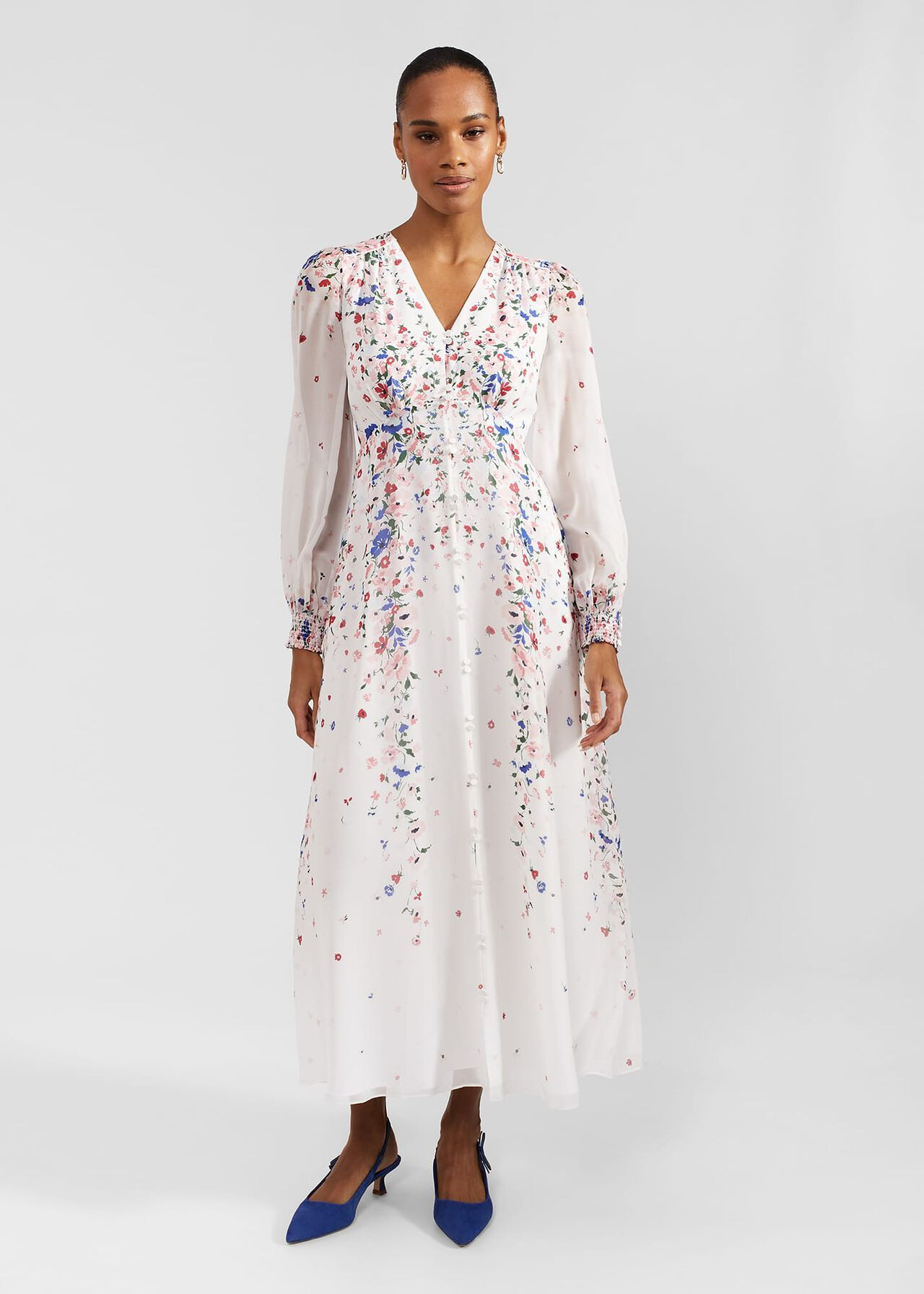 Asher Silk Midi Dress | | Hobbs