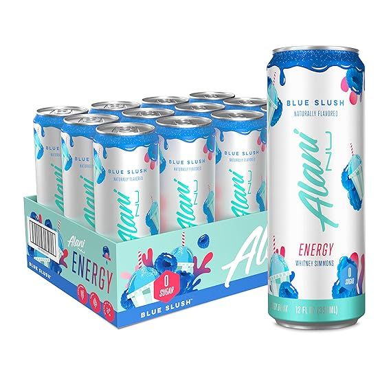 Alani Nu Sugar-Free Energy Drink, Pre-Workout Performance, Blue Slush, 12 oz Cans (Pack of 12) | Amazon (US)
