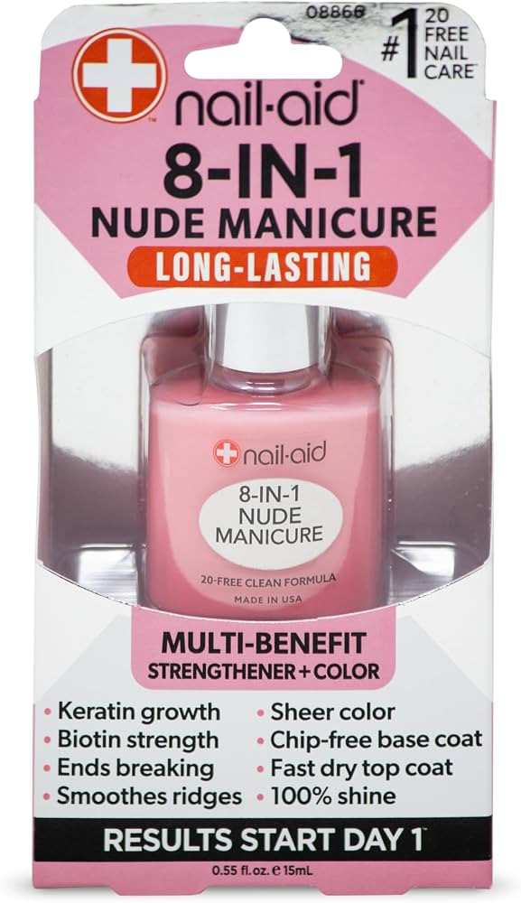 NAIL-AID 8-in-1 Nude Manicure, French Sheer, 0.55 Fluid Ounce | Amazon (US)