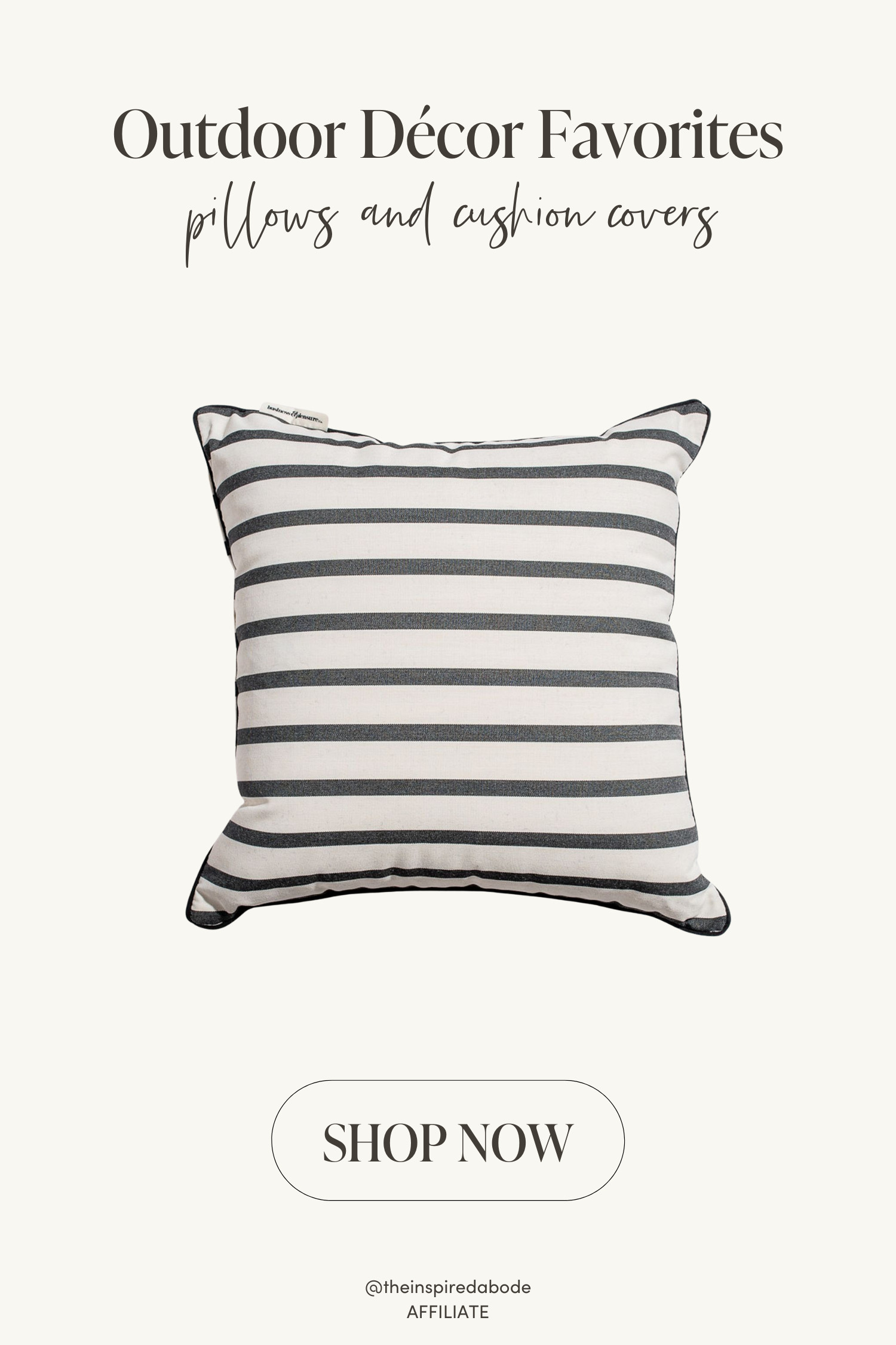 This classic black-and-white striped pillow gives a chic coastal feel. Water-resistant and stylish — we love layering this on chairs and sofas! & it matches the umbrella we have saved too 🤍 

 #LTKSeasonal #LTKHome #LTKFindsUnder100