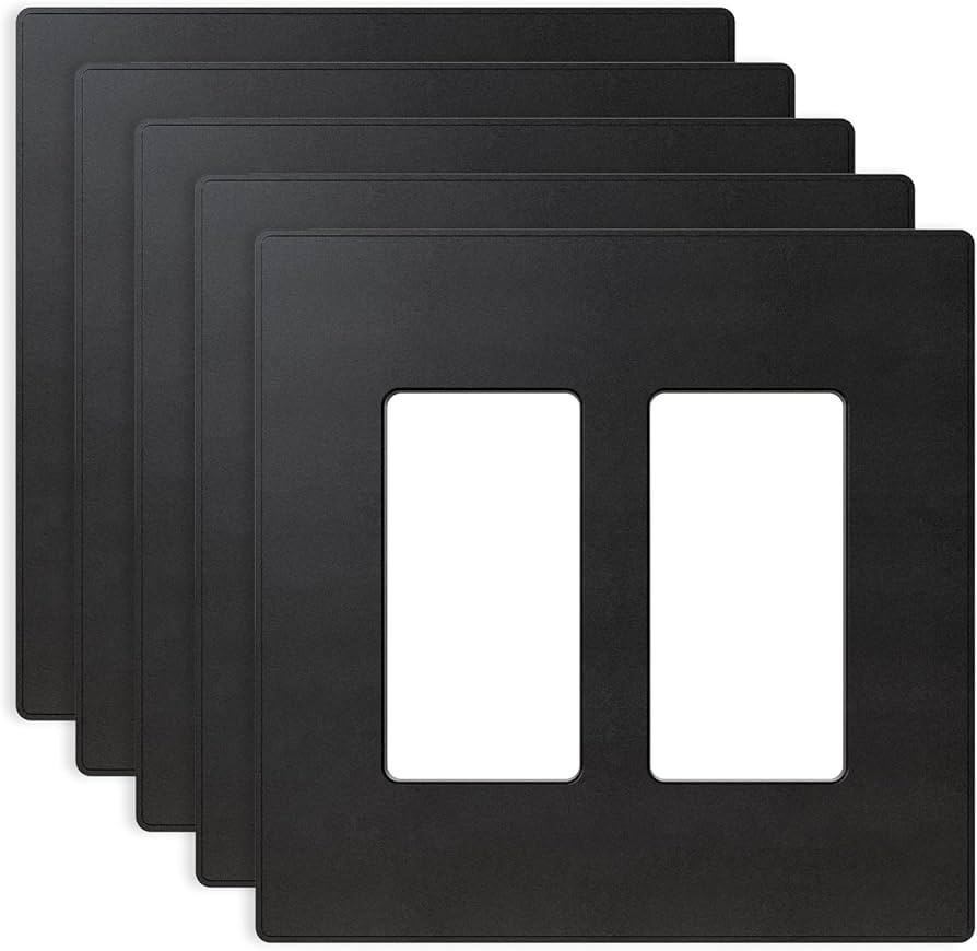 ELEGRP 2 Gang Screwless Decorative Wall Plates, Mid-Size Unbreakable Thermoplastic Faceplate Cove... | Amazon (US)