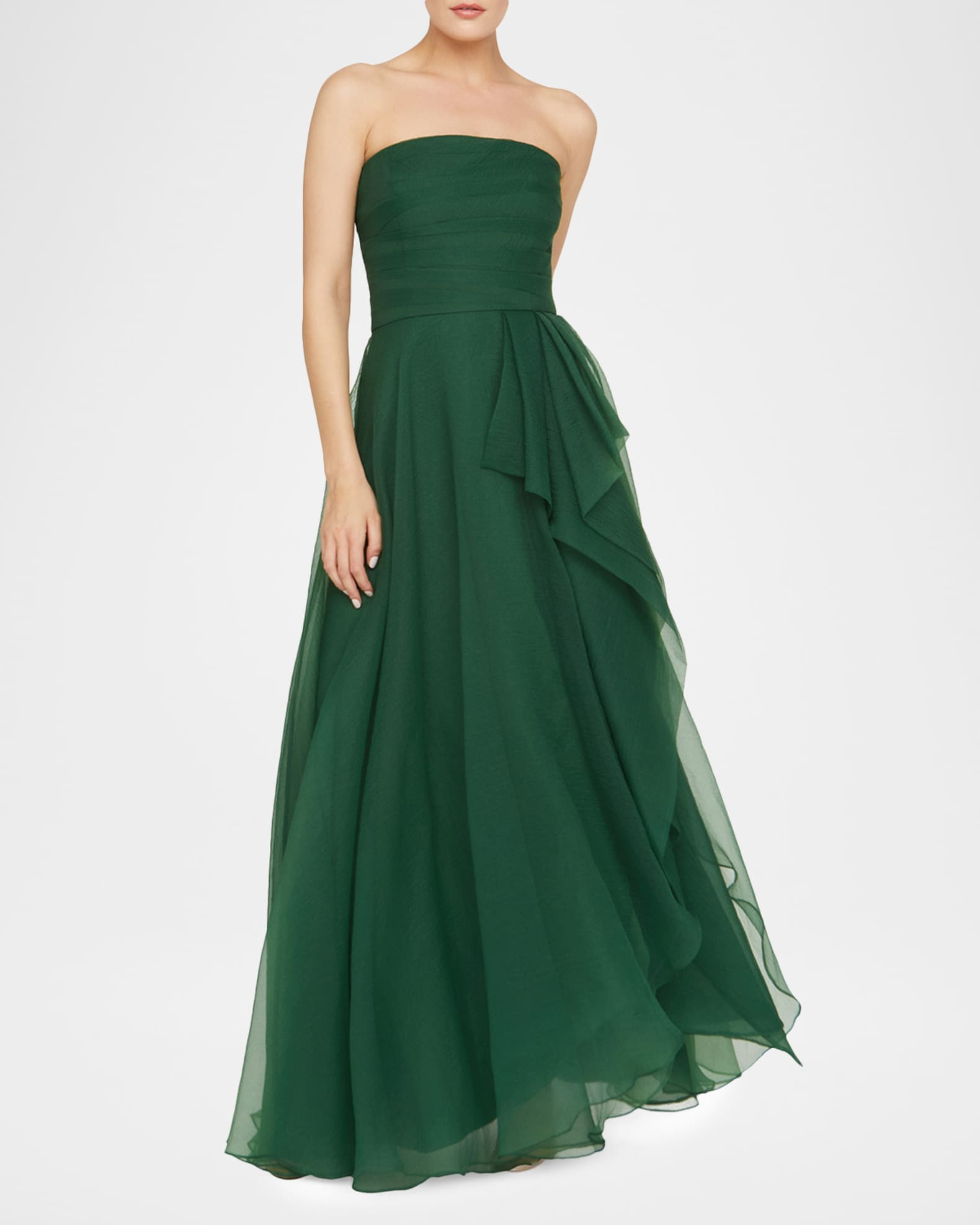 Theia Teresa Draped Strapless Gown | Neiman Marcus