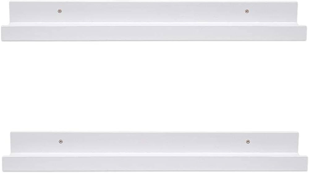 AZSKY Juego de 2 estantes flotantes blancos para montar en la pared, estantes de 24 pulgadas para... | Amazon (US)