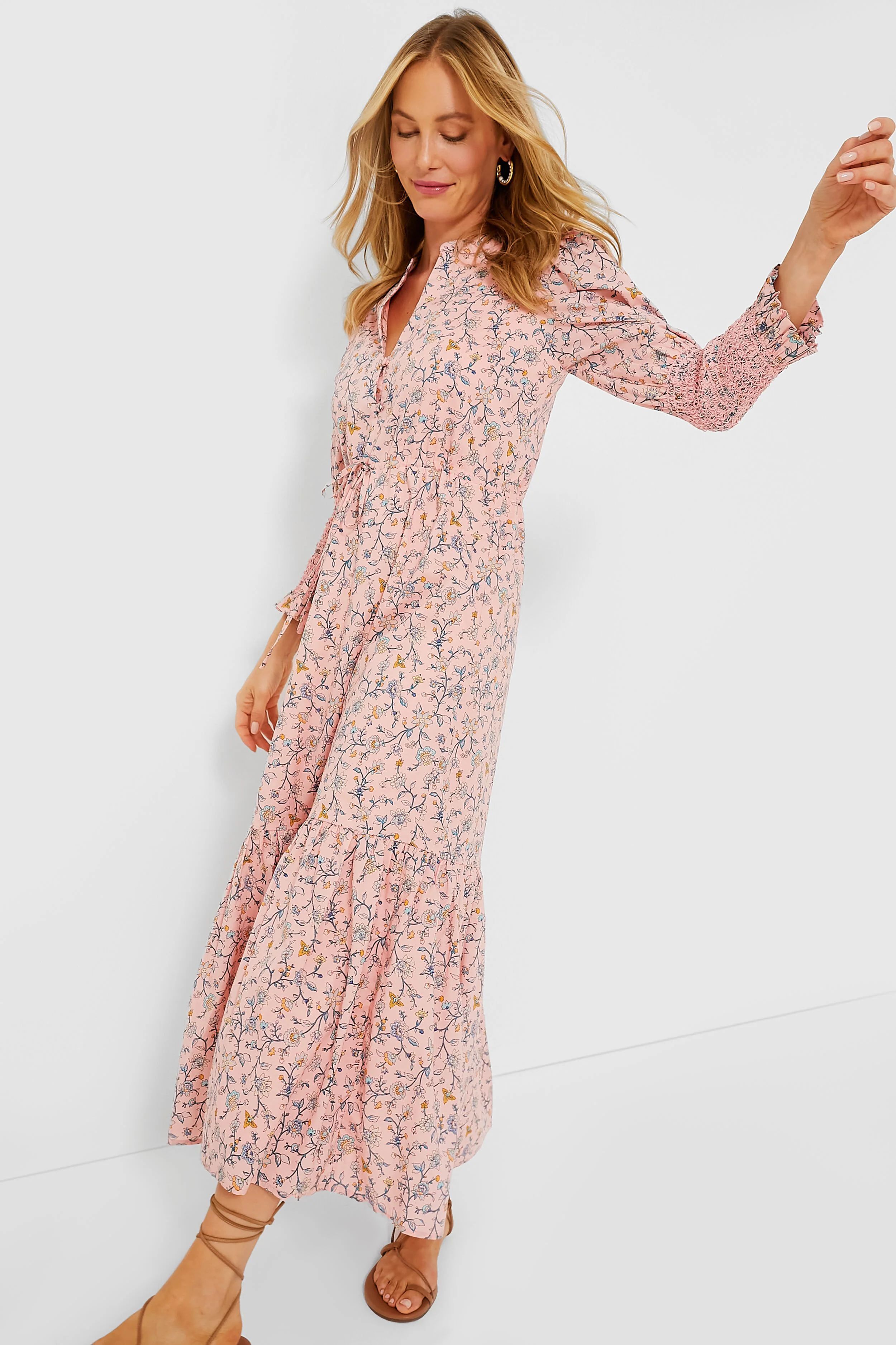 Light Pink Floral Lucille Maxi Dress | Tuckernuck (US)