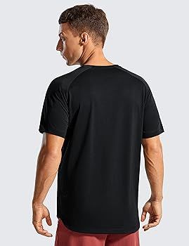 CRZ YOGA Men's Lightweight Short Sleeve T-Shirt Quick Dry Workout Running Athletic Tee Shirt Tops | Amazon (US)