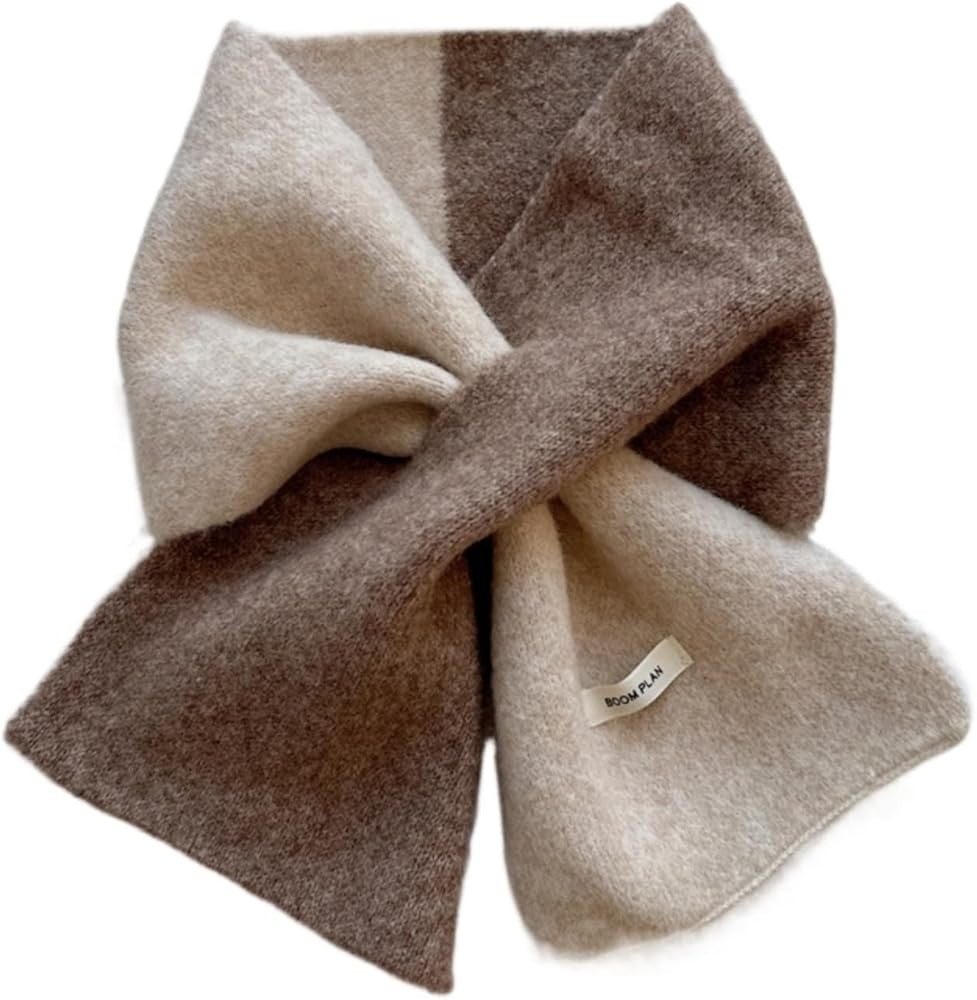 Pull Through Scarf for Women Knit Triangle Scarf Short Keyhole Scarf Collar Scarf Y2k Aesthetic A... | Amazon (US)