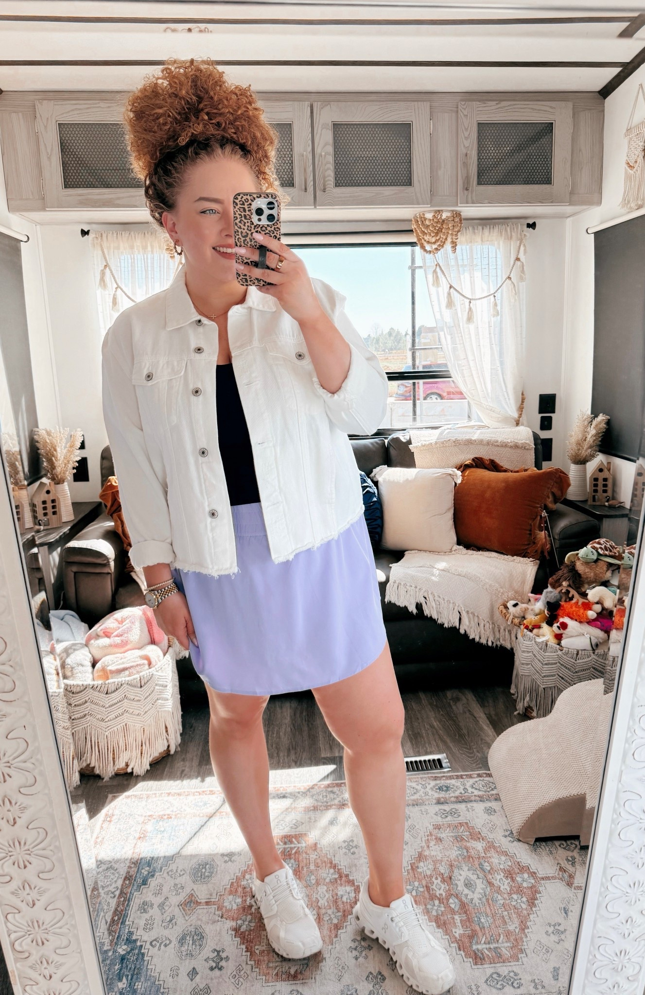 This is my go to when I want to feel sporty but still cute 💜 Lightweight jacket, comfy skort, and sneakers that actually feel like clouds🤩 athleisure outfit | sporty chic outfit | spring outfit | amazon fashion | amazon outfit | white denim jacket | denim jacket outfit | black athletic tank top | built-in bra tank | purple athletic skort | skort outfit | matching workout set | casual sporty outfit | running errands outfit | walking outfit | weekend outfit | off duty look | on cloud sneakers outfit | comfy sneakers outfit | activewear outfit | everyday activewear | easy outfit idea | mom outfit | travel outfit | casual chic outfit | lightweight jacket outfit | affordable fashion | amazon finds

#LTKdayinmylife #LTKootd #LTKMidsize