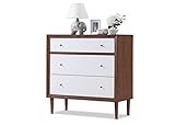 Baxton Studio FP-6782-Walnut/White chests-of-Drawers, Medium, White and Walnut | Amazon (US)