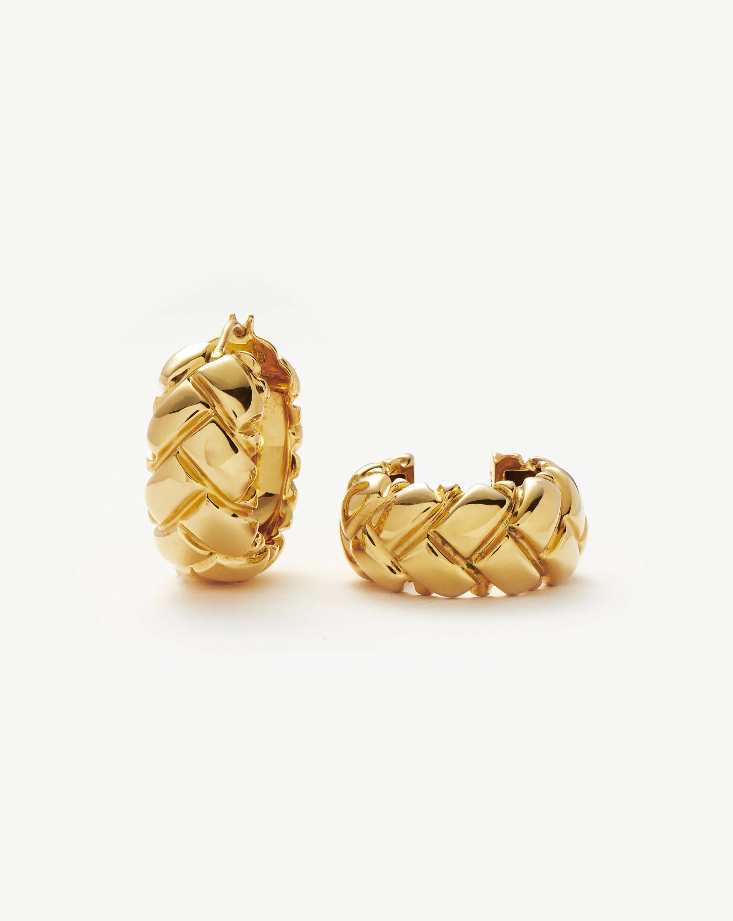 Lucy Williams Chunky Waffle Hoop Gold Earrings | Missoma US | Missoma US