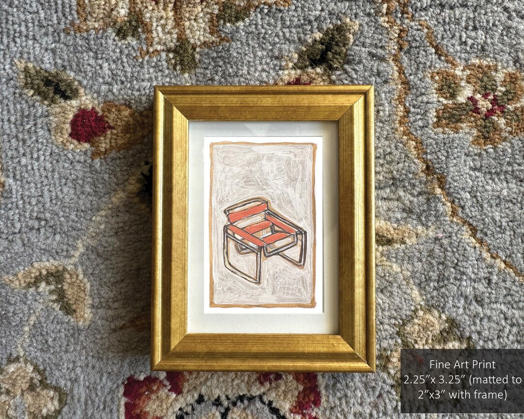Wassily Chair Art Print: Framed Architectural Miniature (2.25x3.25) - Etsy | Etsy (US)