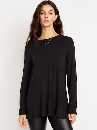 Luxe Long-Sleeve Crew-Neck Tunic | Old Navy (US)