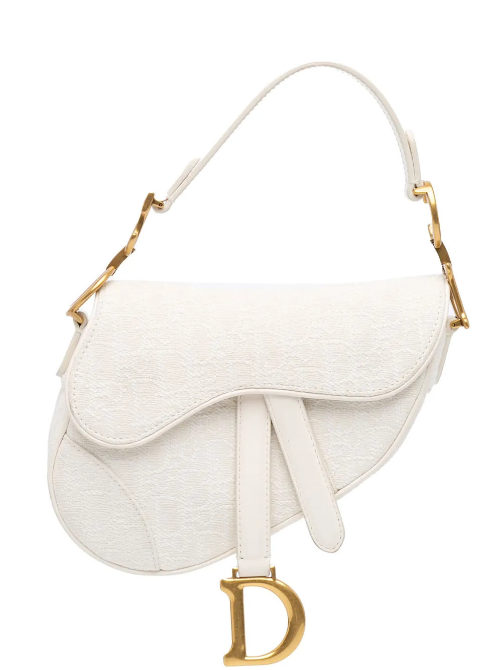 Christian Dior Pre-Owned 2020 Mini Oblique Saddle satchel - White | Farfetch Global