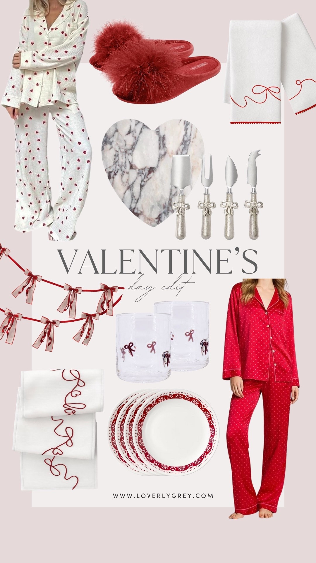 The Valentine’s Day edit! I am loving the soft pajamas, marble heart shaped cutting board, and silver charcuterie knives. The table runner, festive plates, and drinking glasses would be perfect for hosting a Galentine’s themed party. 

#LTKSeasonal #LTKHome #LTKFindsUnder100
