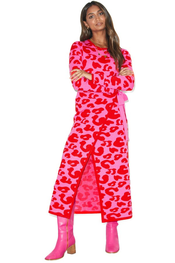 Pink Leopard Knit Dress | Never Fully Dressed (UK & IE)