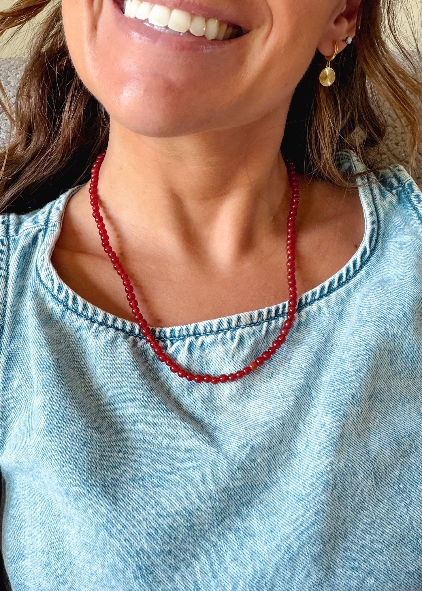 Love this little red beaded necklace! It’s such a fun pop of color♥️

#LTKPetite #LTKSeasonal #LTKgrwm