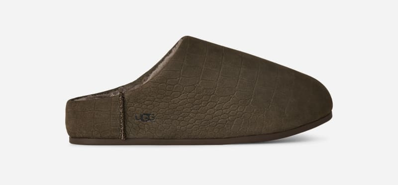 UGG® Women's Elea Embossed Slip-On Sheepskin Slippers in Dense Smoke, Size 10 | UGG (US)