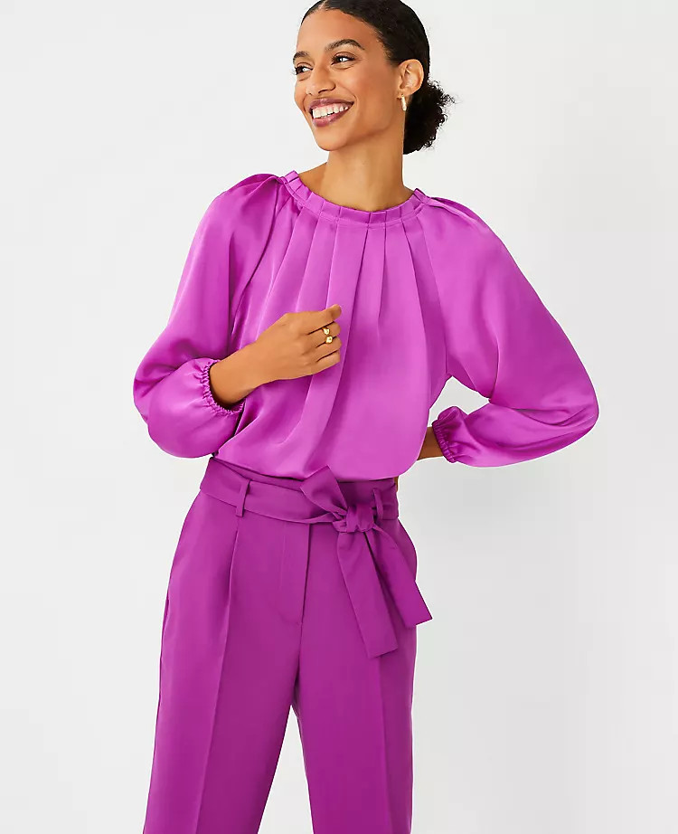 Pleat Neck Top | Ann Taylor (US)