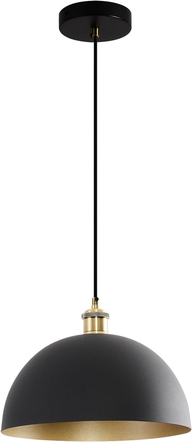 Vintage Black and Gold Pendant Light Fixture 11.81‘’ Rustic Farmhouse Pendant Lighting Fixtur... | Amazon (US)