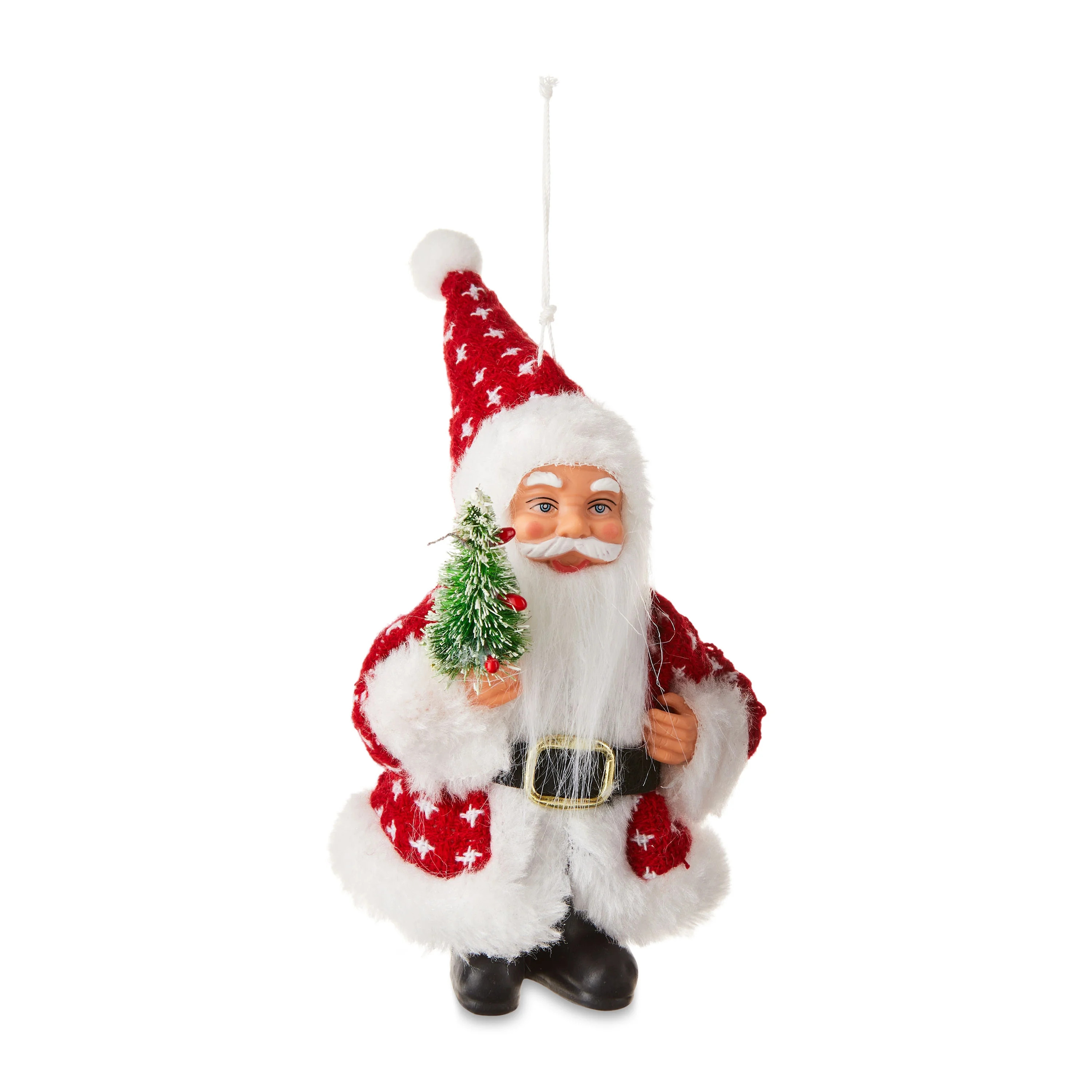 Red Santa Ornament, Joyful Peace Theme, Red and White and Green Color, Weight: 0.04 kg, by Holida... | Walmart (US)