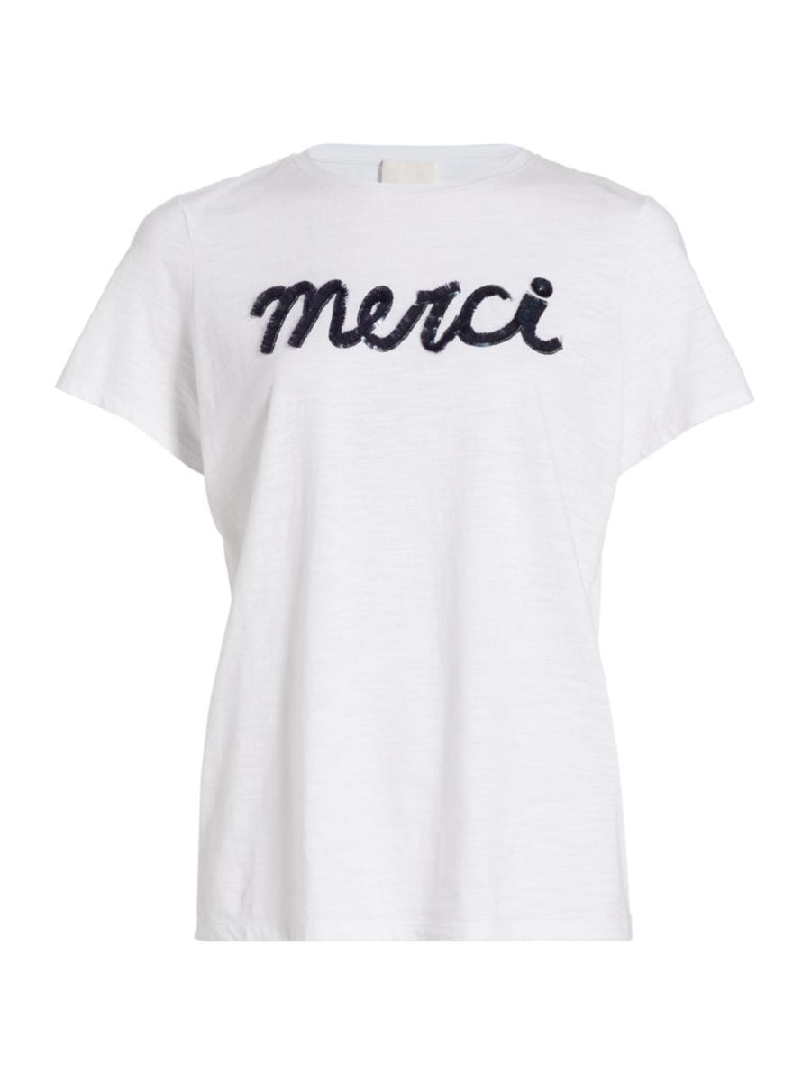 Cinq à Sept Embellished Merci T-Shirt | Saks Fifth Avenue