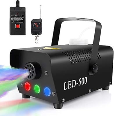 Fog Machine, Vangoa 500W Fog Smoke Machine Portable with 3 LED Lights, with Wireless Remote Contr... | Amazon (US)