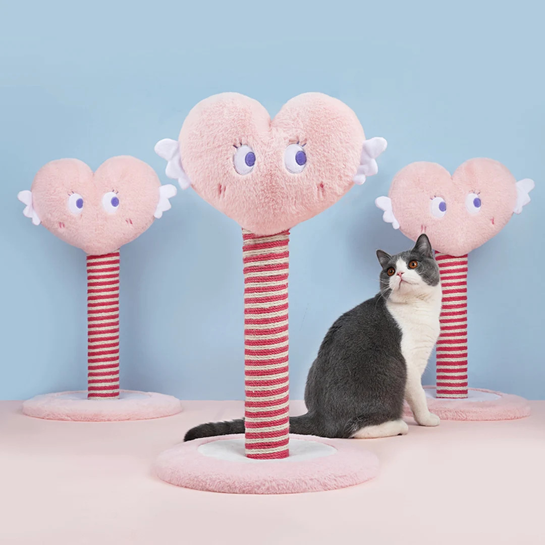 Pink Flurry Heart Shape Cat Scratching Post | Etsy (US)