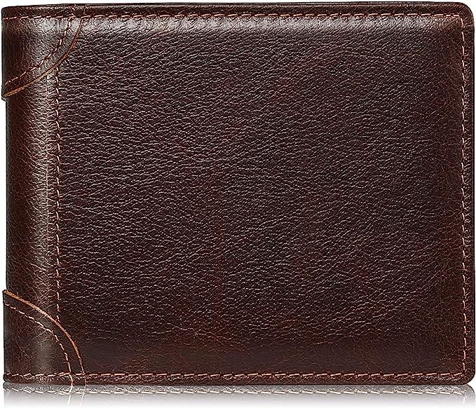 Mens Wallet RFID Genuine Leather Slim Bifold Wallets For Men Removable ID Windows 11 Cards Holder... | Amazon (US)