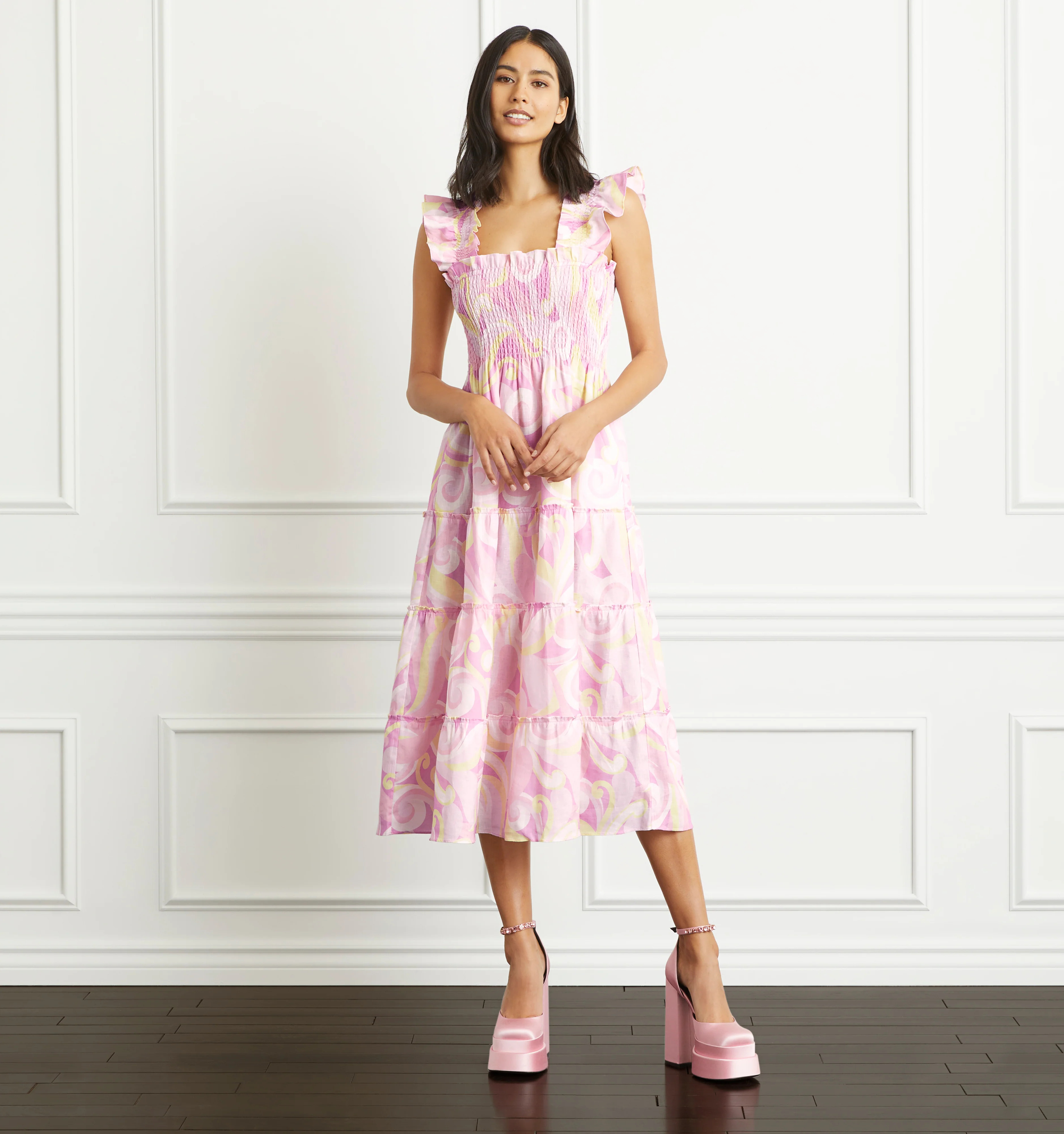 The Ellie Nap Dress - Poppy Pink Poplin | Hill House Home