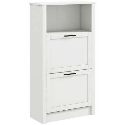 HOMCOM Shoe Storage Cabinet with 2 Flip Drawers and Open Compartment, Adjustable Shelves for Entryway or Hallway | Target