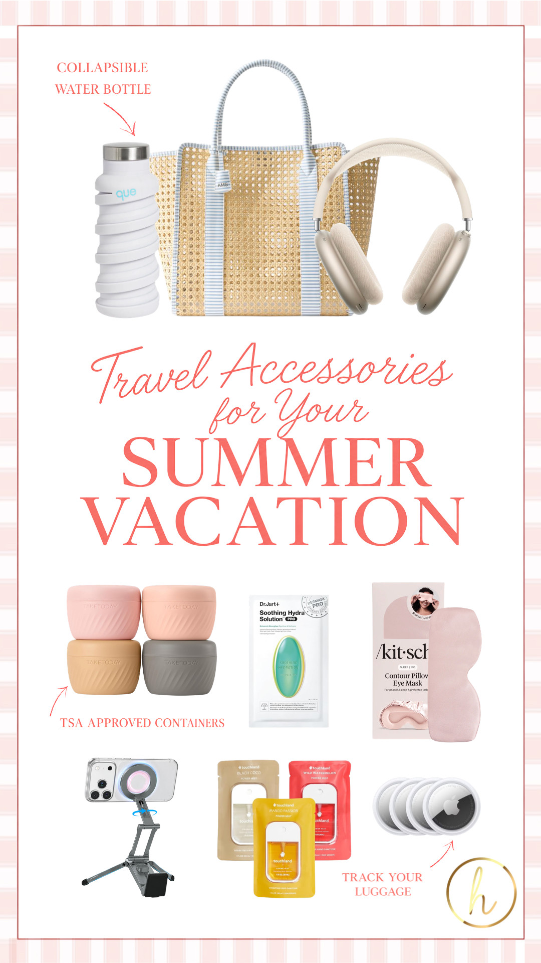 The travel accessories that make flying feel less chaotic  ✈️☁️

Sharing my favorite travel accessories that make every trip easier, more organized, and a little more elevated — from collapsible water bottles and TSA-approved containers to luxe eye masks and luggage trackers. These are the essentials I pack for summer vacations, weekend getaways, and long travel days! #LTKTravel #LTKSummer #LTKFinds #LTKSeasonal #LTKSummerEssentials  

 