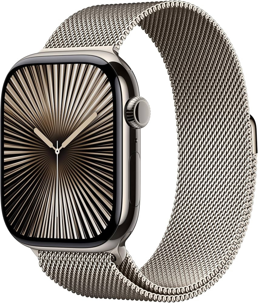 Apple Watch Series 10 [GPS + Cellular 46mm case] Smartwatch with Natural Titanium Case with Natur... | Amazon (US)