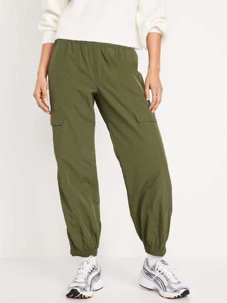High-Waisted Ankle-Zip Cargo Joggers | Old Navy (US)