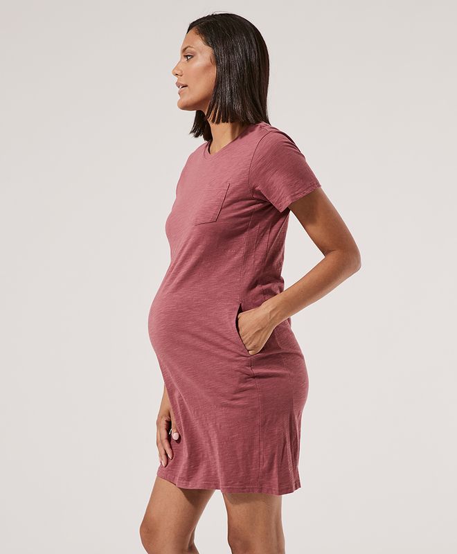 maternity pocket t-shirt dress | Pact Apparel