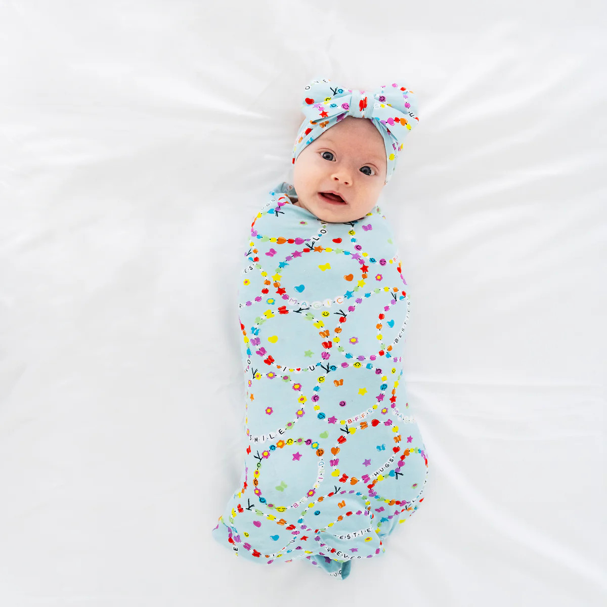 Friends Forever Swaddle & Luxe Bow Headband Set | Little Sleepies