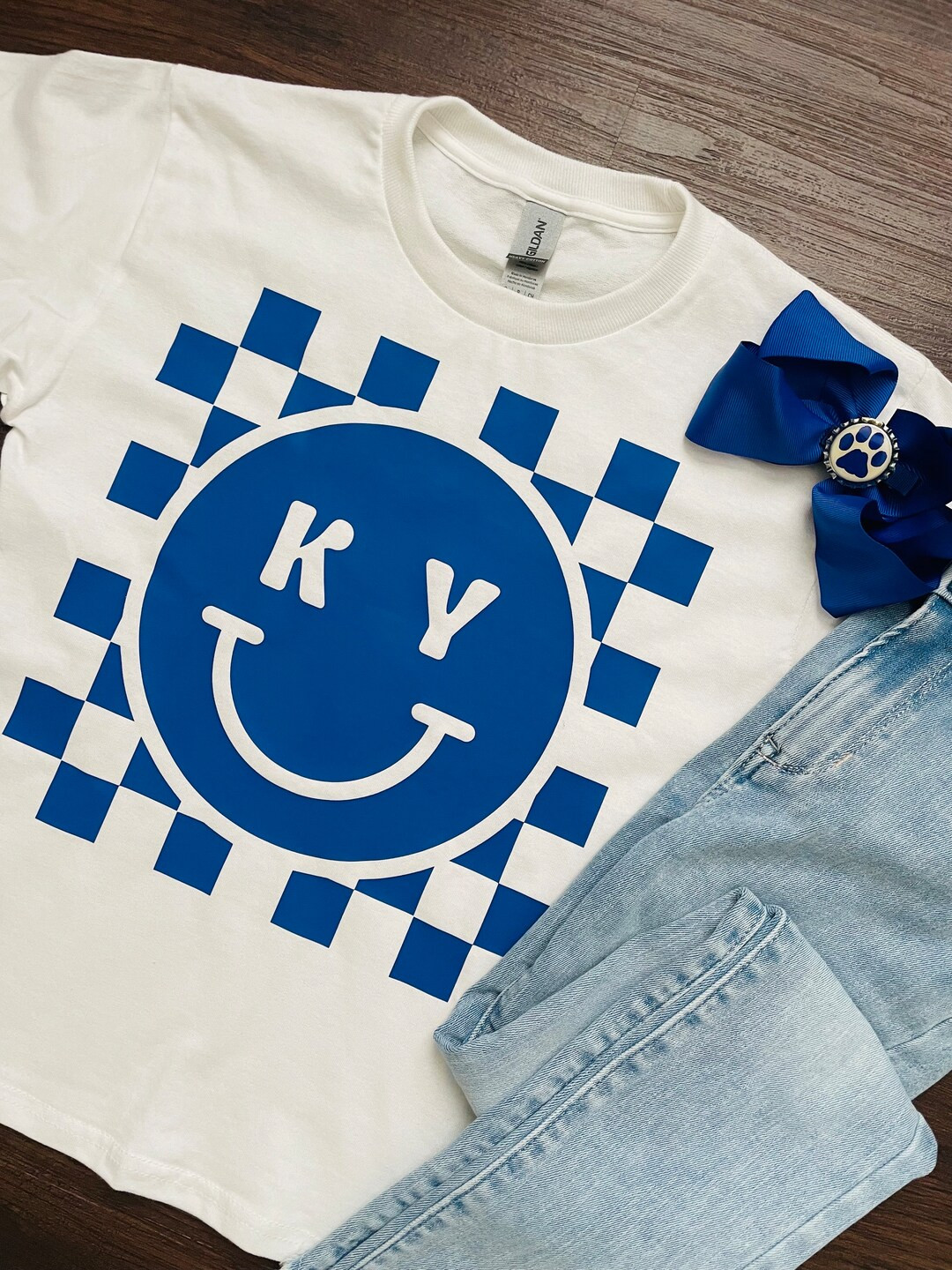 Kentucky T-shirt, Girls KY Gear, KY Clothing, Girls Graphic Sweatshirt, KY Smiley Face, Smiley Fa... | Etsy (US)